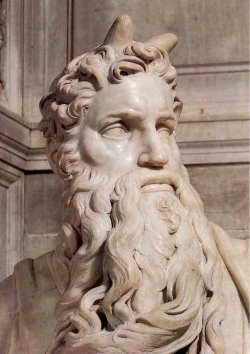 Moses with horns - Michelangelo